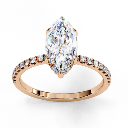 Flare Crest – Marquise & Round Lab Diamond Fan Ring