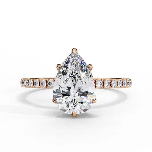 Crownrise – Pear & Round Diamond Regal Ring