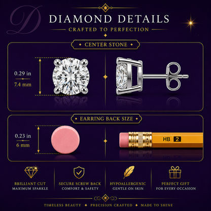 3.00 CTW 14K Lab-Grown Basket-Set Solitaire Diamond Stud Earrings