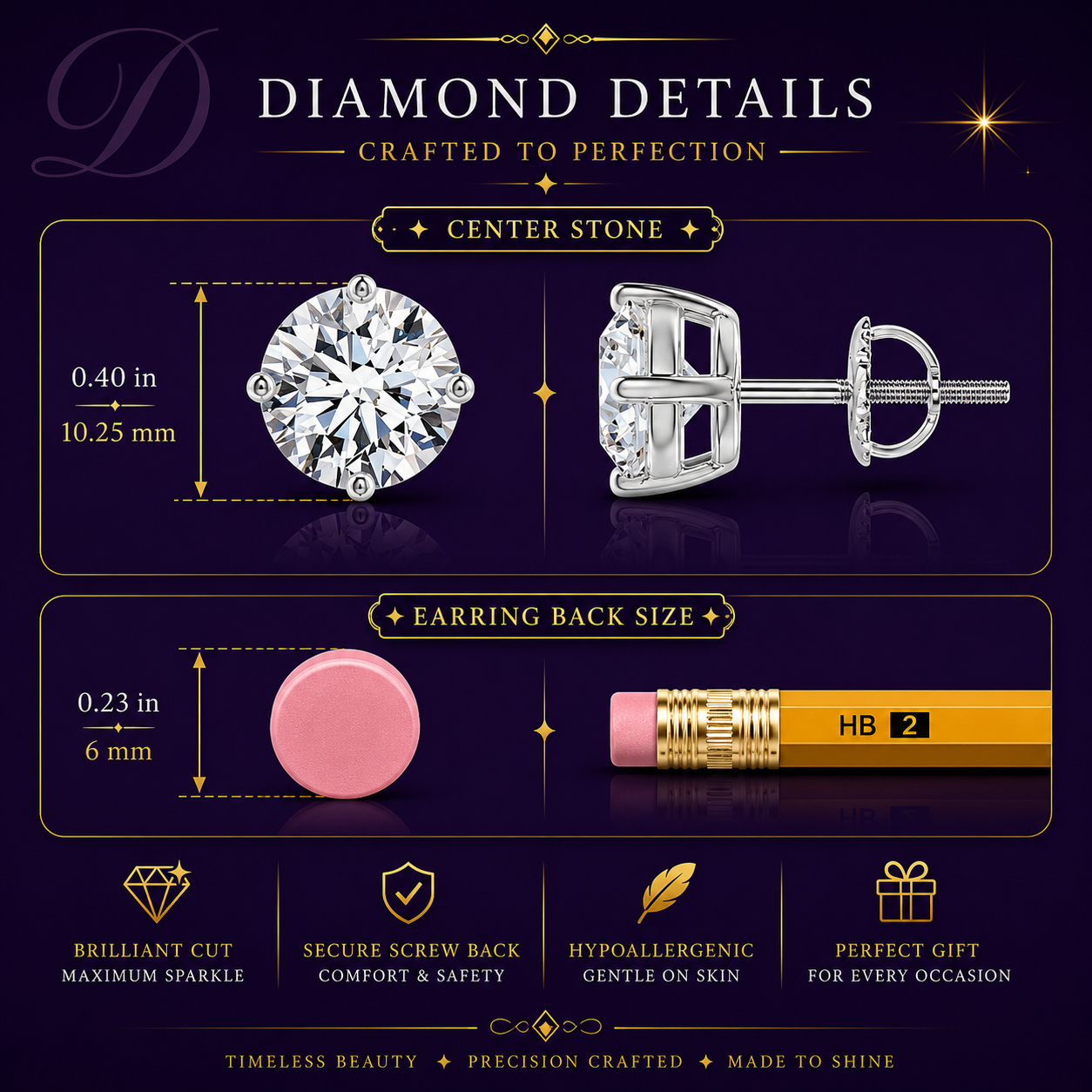 4.00 CTW 14K Lab-Grown Basket-Set Solitaire Diamond Stud Earrings