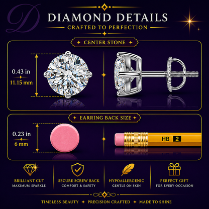 5.00 CTW 14K Lab-Grown Basket-Set Solitaire Diamond Stud Earrings