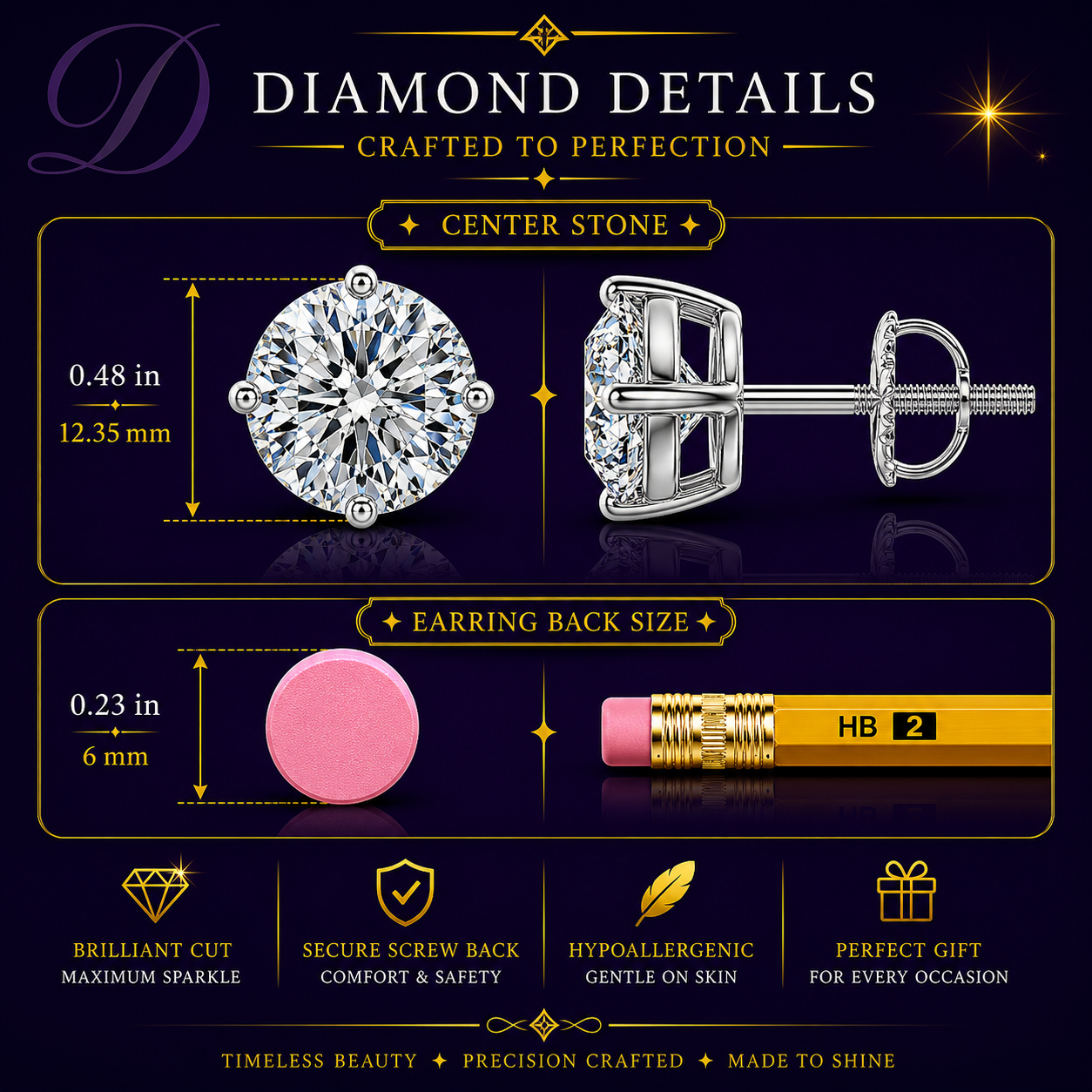 8.00 CTW 14K Lab-Grown Basket-Set Solitaire Diamond Stud Earrings