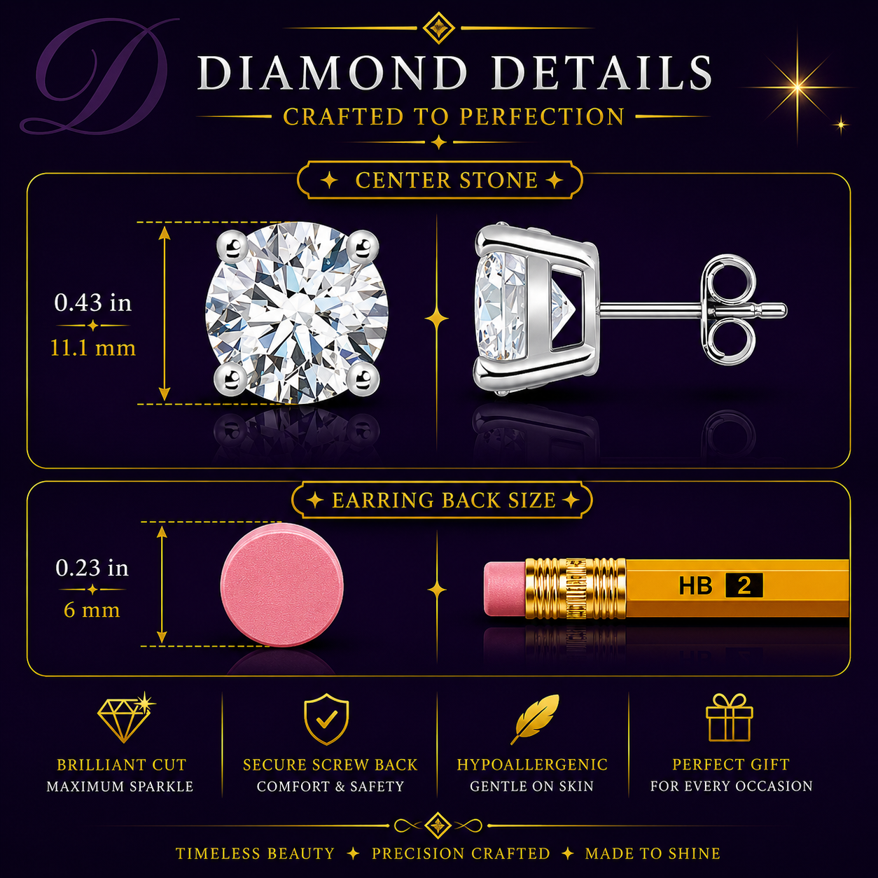 10.00 CTW 14K Lab-Grown Basket-Set Solitaire Diamond Stud Earrings