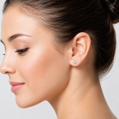 0.50 CTW 14K Lab-Grown Basket-Set Solitaire Diamond Stud Earrings
