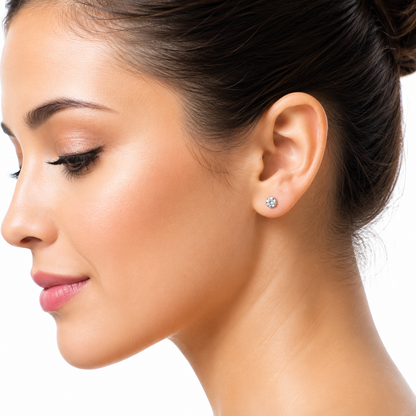 1.00 CTW 14K Lab-Grown Basket-Set Solitaire Diamond Stud Earrings