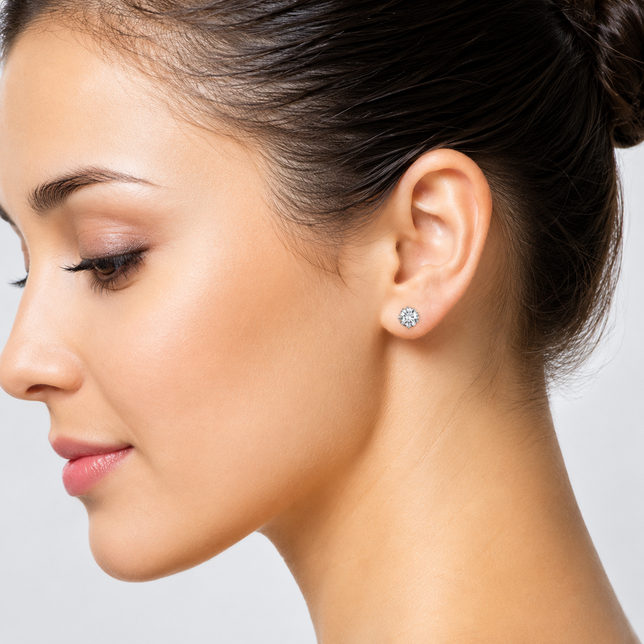 1.50 CTW 14K Lab-Grown Basket-Set Solitaire Diamond Stud Earrings
