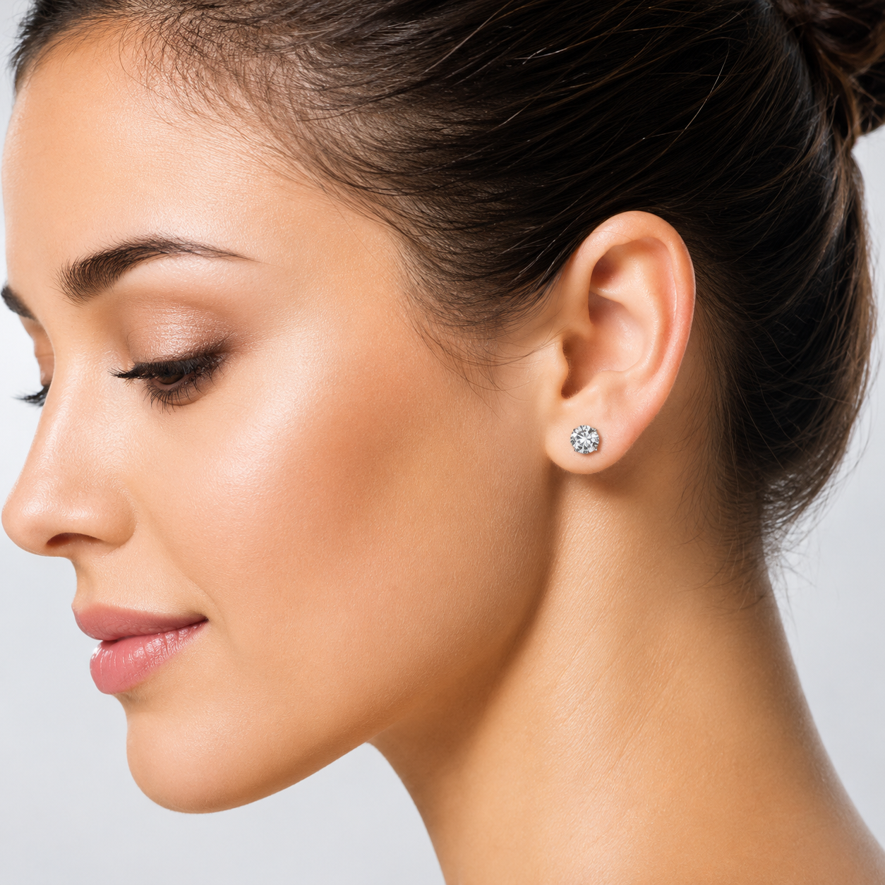 2.00 CTW 14K Lab-Grown Basket-Set Solitaire Diamond Stud Earrings