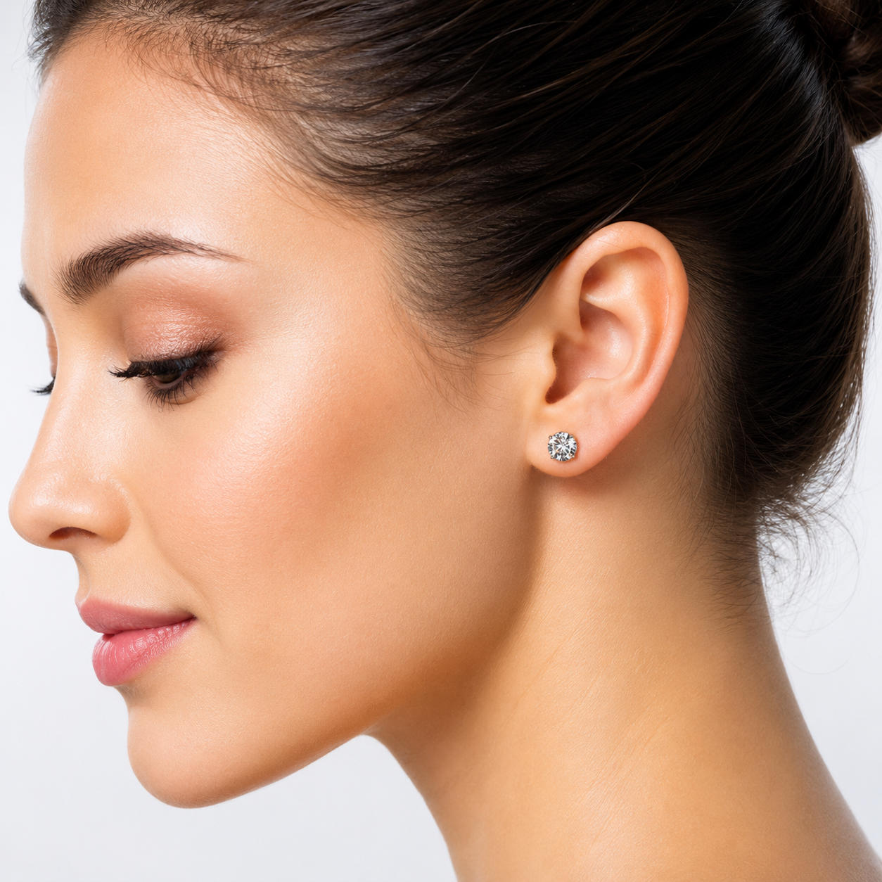 3.00 CTW 14K Lab-Grown Basket-Set Solitaire Diamond Stud Earrings