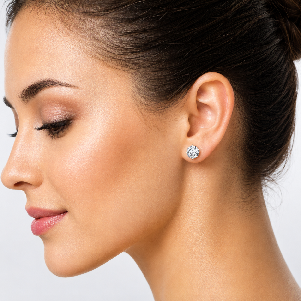 4.00 CTW 14K Lab-Grown Basket-Set Solitaire Diamond Stud Earrings