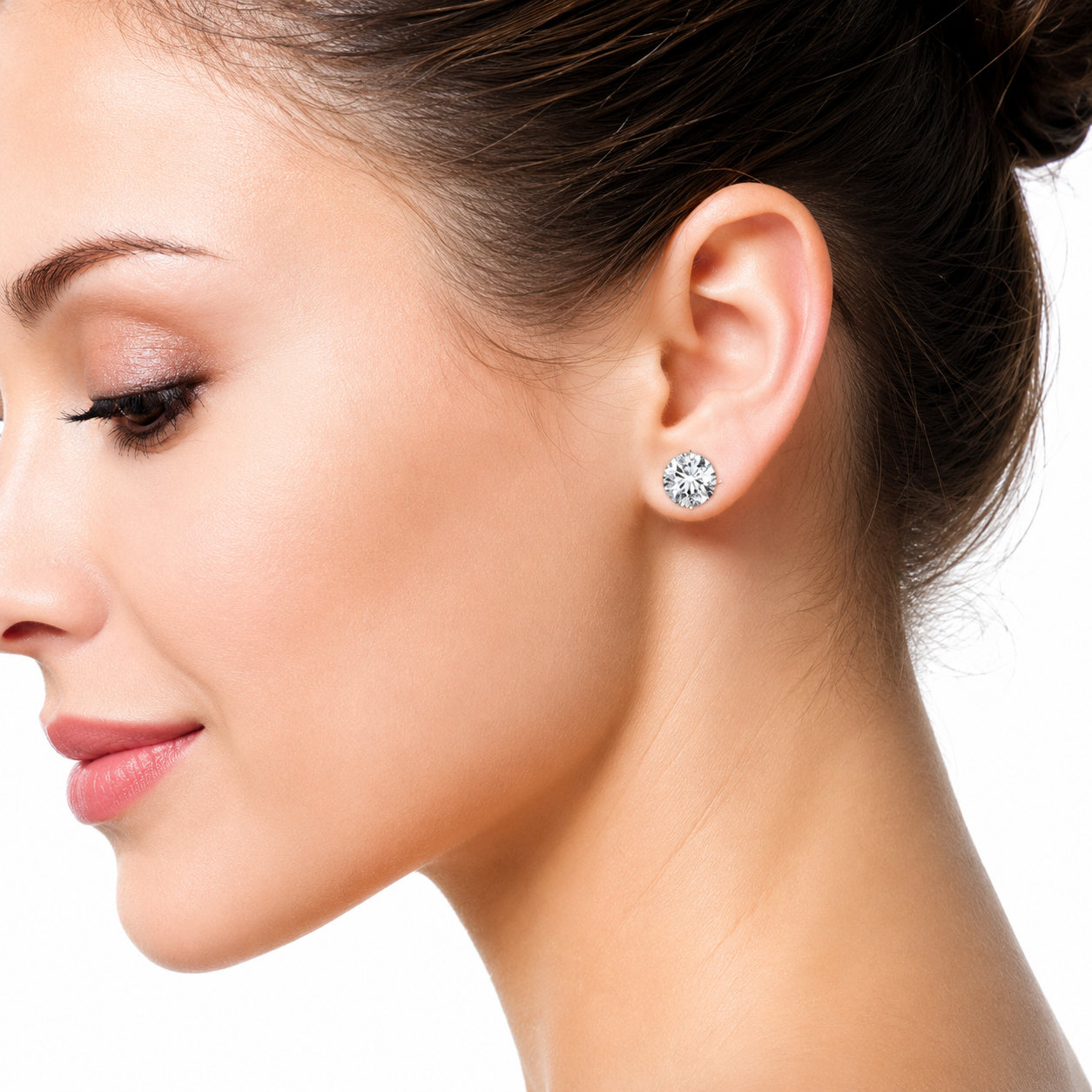 5.00 CTW 14K Lab-Grown Basket-Set Solitaire Diamond Stud Earrings