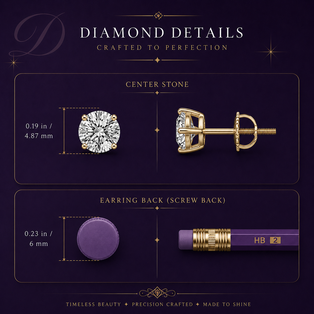 0.33 CTW Lab-Grown Diamond Stud Earrings | Basket Set