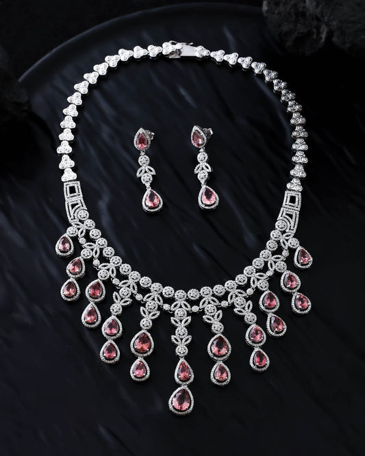 Crimson Cascade Necklace Set