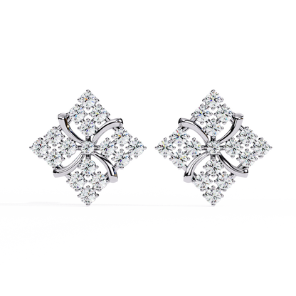 Florence Bloom – Cluster Diamond Stud Earrings in 14K Gold