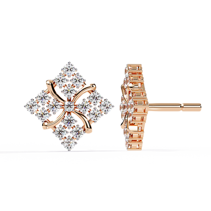 Florence Bloom – Cluster Diamond Stud Earrings in 14K Gold
