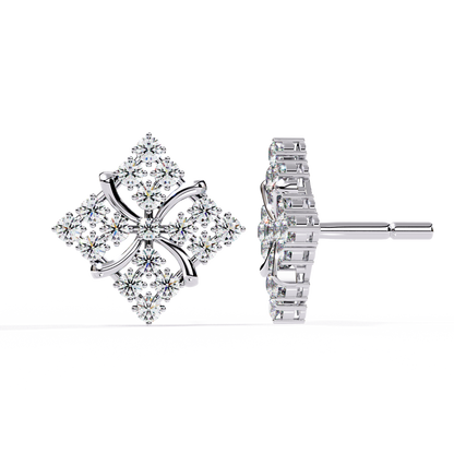 Florence Bloom – Cluster Diamond Stud Earrings in 14K Gold