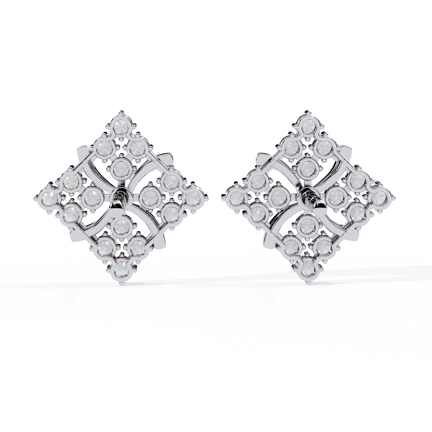 Florence Bloom – Cluster Diamond Stud Earrings in 14K Gold