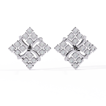 Florence Bloom – Cluster Diamond Stud Earrings in 14K Gold