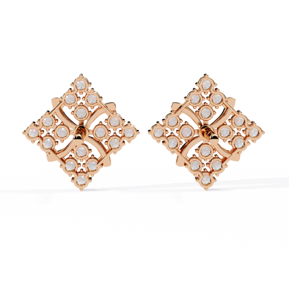 Florence Bloom – Cluster Diamond Stud Earrings in 14K Gold