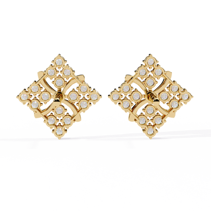 Florence Bloom – Cluster Diamond Stud Earrings in 14K Gold