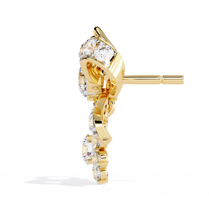 Belle Bow – Lab Diamond Ribbon Motif Earrings in 14K Gold