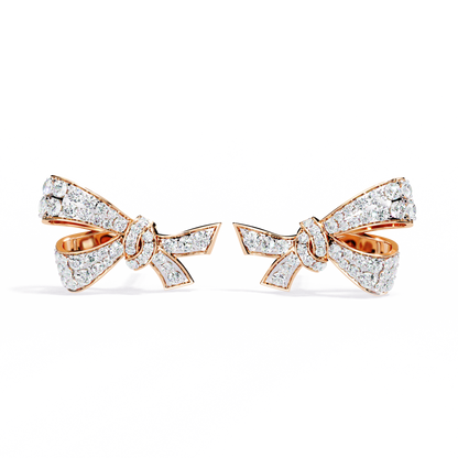 Petite Ribbons – Micro Pavé Lab Diamond Bow Studs in 14K Gold