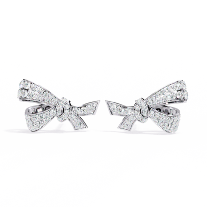 Petite Ribbons – Micro Pavé Lab Diamond Bow Studs in 14K Gold