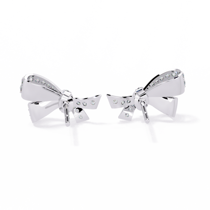 Petite Ribbons – Micro Pavé Lab Diamond Bow Studs in 14K Gold