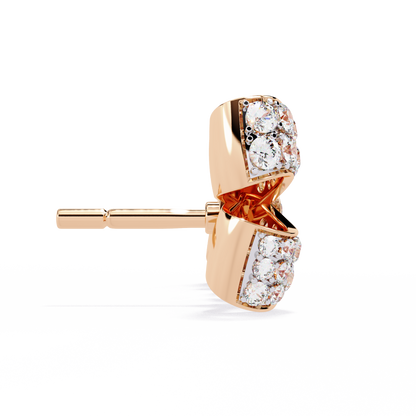 Petite Ribbons – Micro Pavé Lab Diamond Bow Studs in 14K Gold