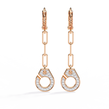 Linked Luxe – Lab Diamond Chain Drop Earrings in 14K Gold