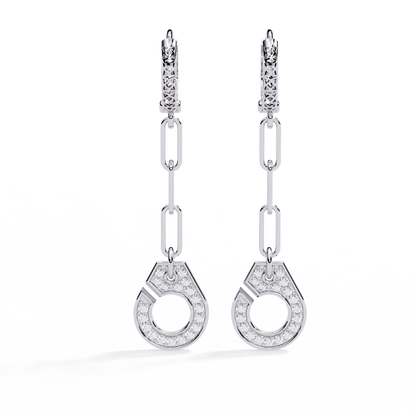 Linked Luxe – Lab Diamond Chain Drop Earrings in 14K Gold