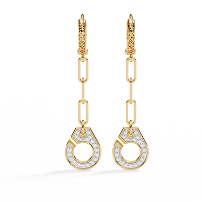 Linked Luxe – Lab Diamond Chain Drop Earrings in 14K Gold