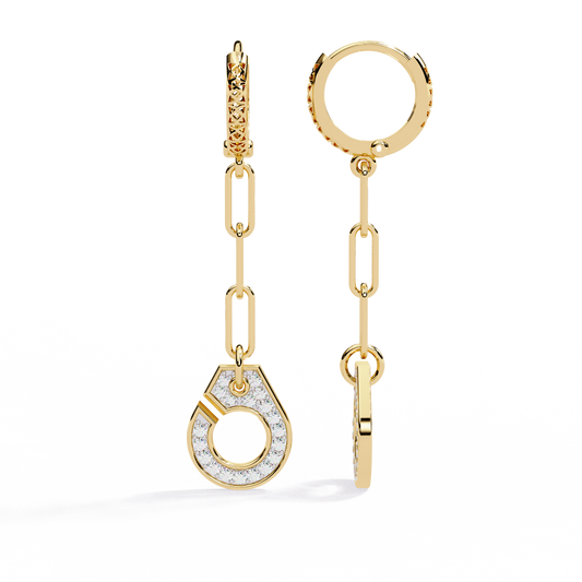 Linked Luxe – Lab Diamond Chain Drop Earrings in 14K Gold