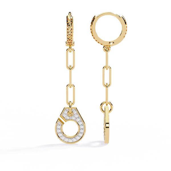 Linked Luxe – Diamond Chain Drop Earrings in 14K Gold