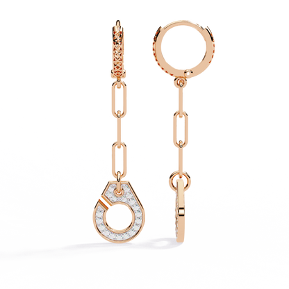 Linked Luxe – Lab Diamond Chain Drop Earrings in 14K Gold