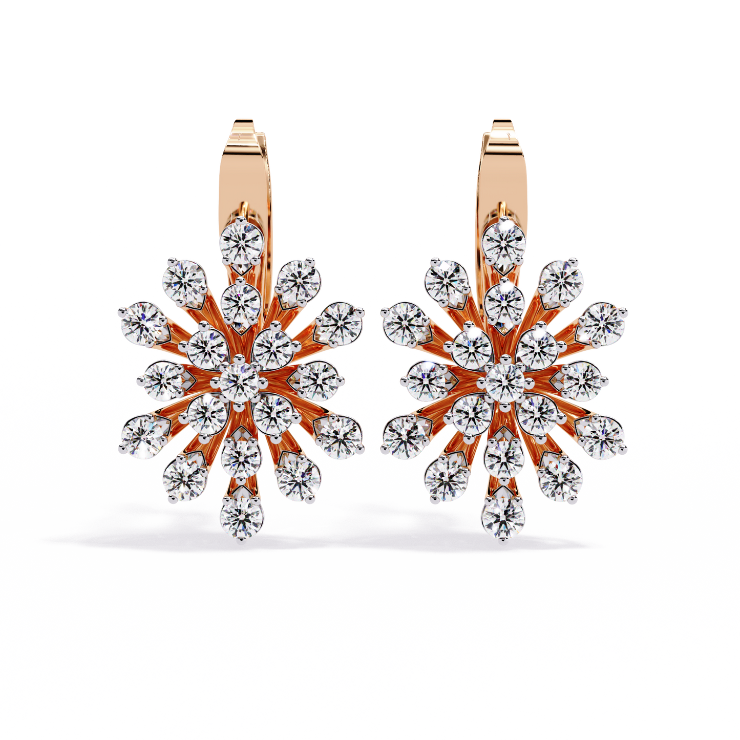 Celeste Bloom – Lab Diamond Burst Drop Earrings in 14K Gold