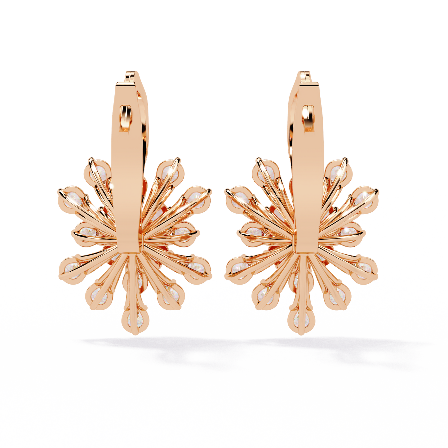 Celeste Bloom – Lab Diamond Burst Drop Earrings in 14K Gold