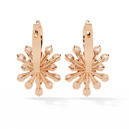 Celeste Bloom – Lab Diamond Burst Drop Earrings in 14K Gold