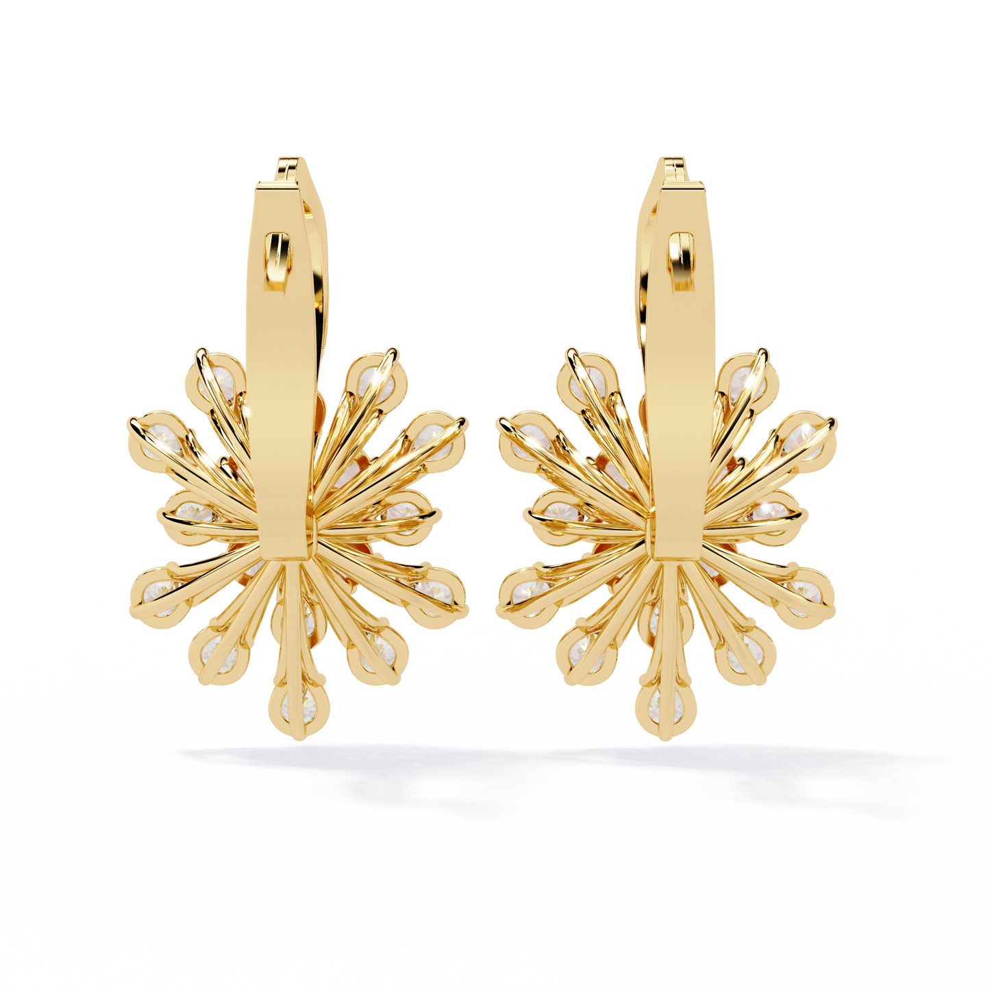 Celeste Bloom – Lab Diamond Burst Drop Earrings in 14K Gold