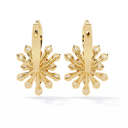 Celeste Bloom – Lab Diamond Burst Drop Earrings in 14K Gold