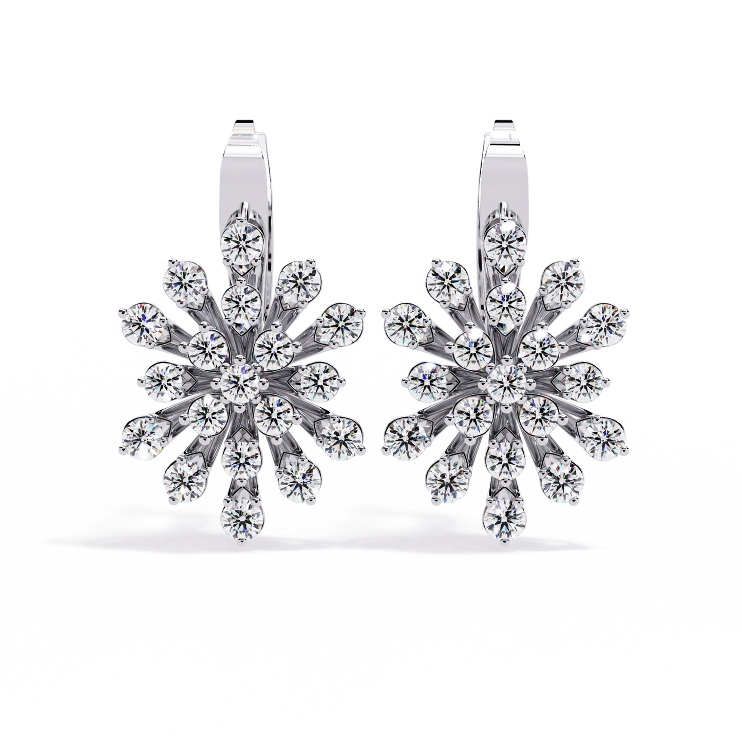 Celeste Bloom – Lab Diamond Burst Drop Earrings in 14K Gold