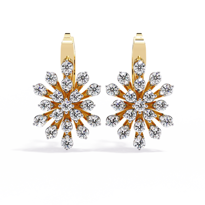 Celeste Bloom – Lab Diamond Burst Drop Earrings in 14K Gold