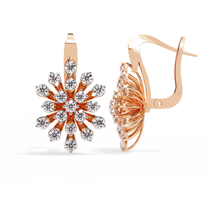 Celeste Bloom – Lab Diamond Burst Drop Earrings in 14K Gold