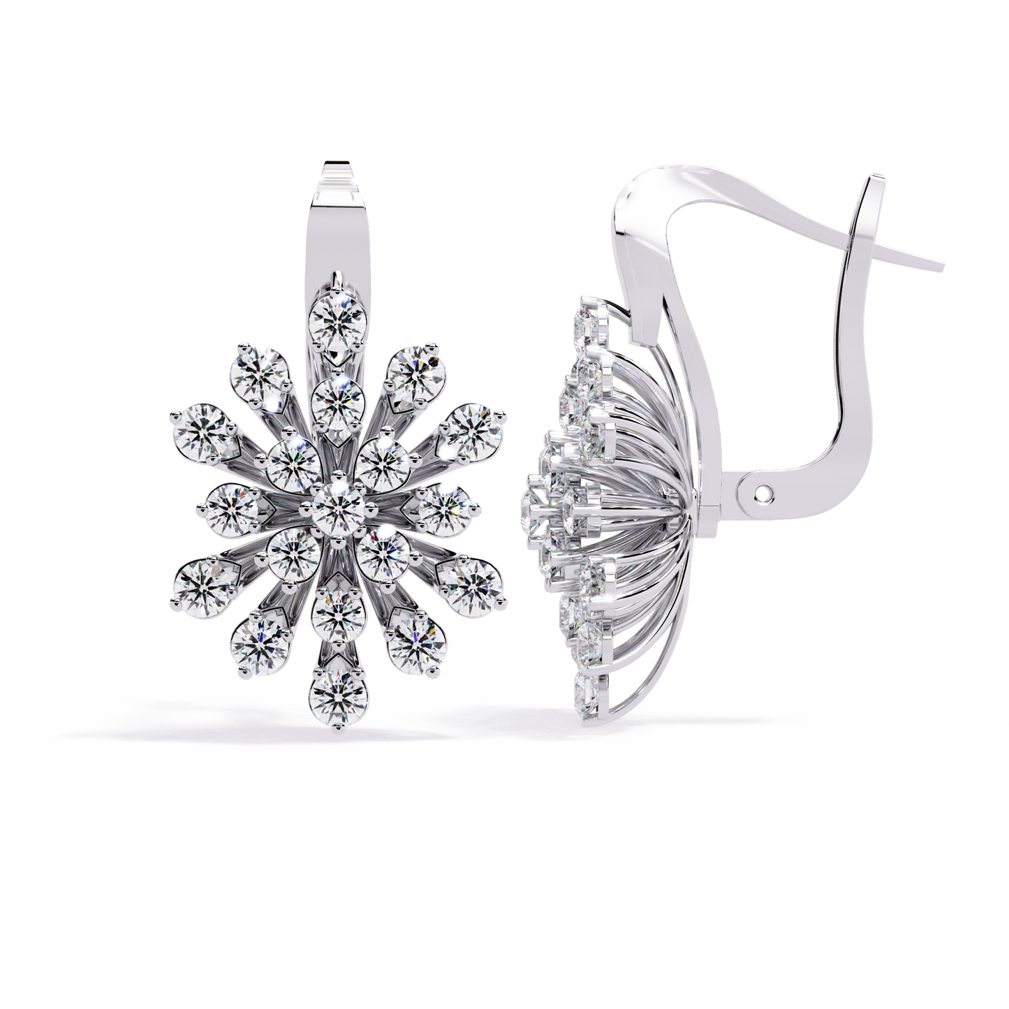 Celeste Bloom – Lab Diamond Burst Drop Earrings in 14K Gold