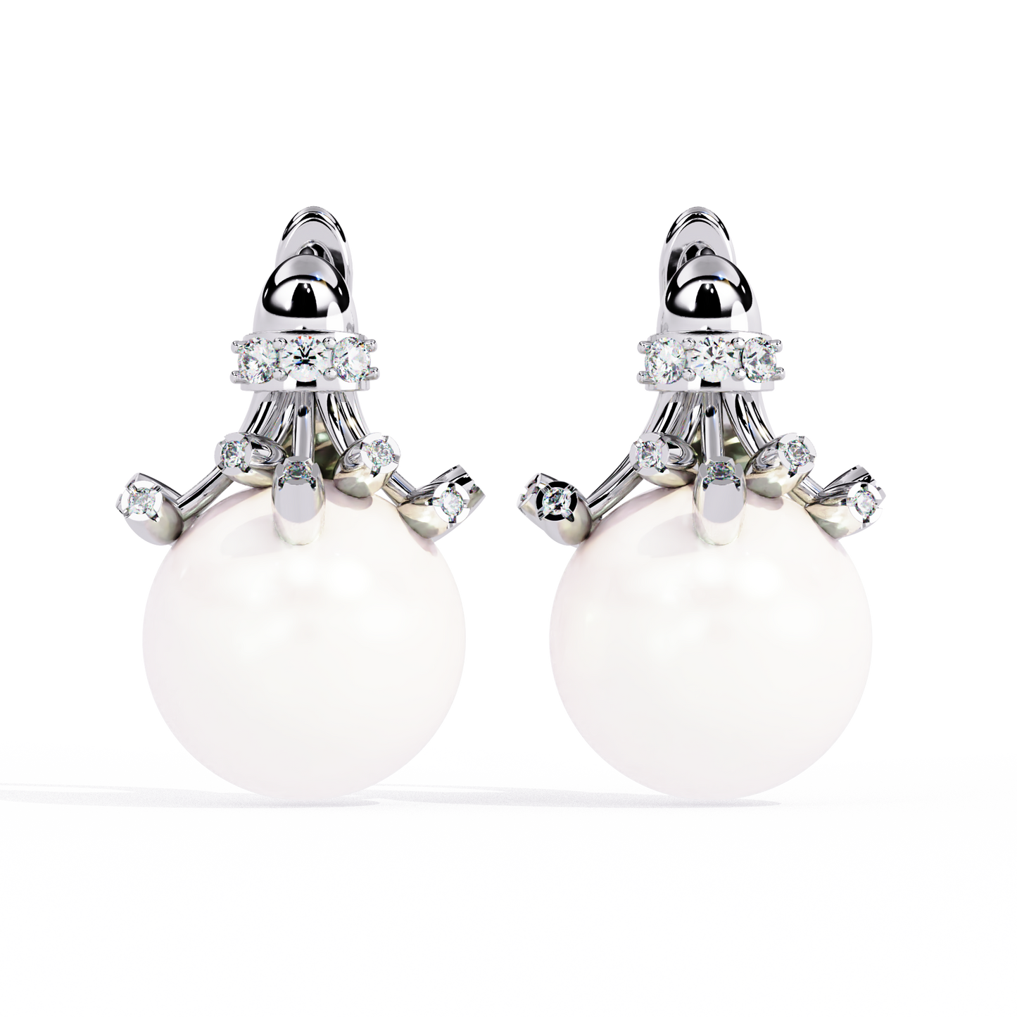 Rosé Crown – Diamond & Pink Gemstone Drop Earrings in 14K Gold
