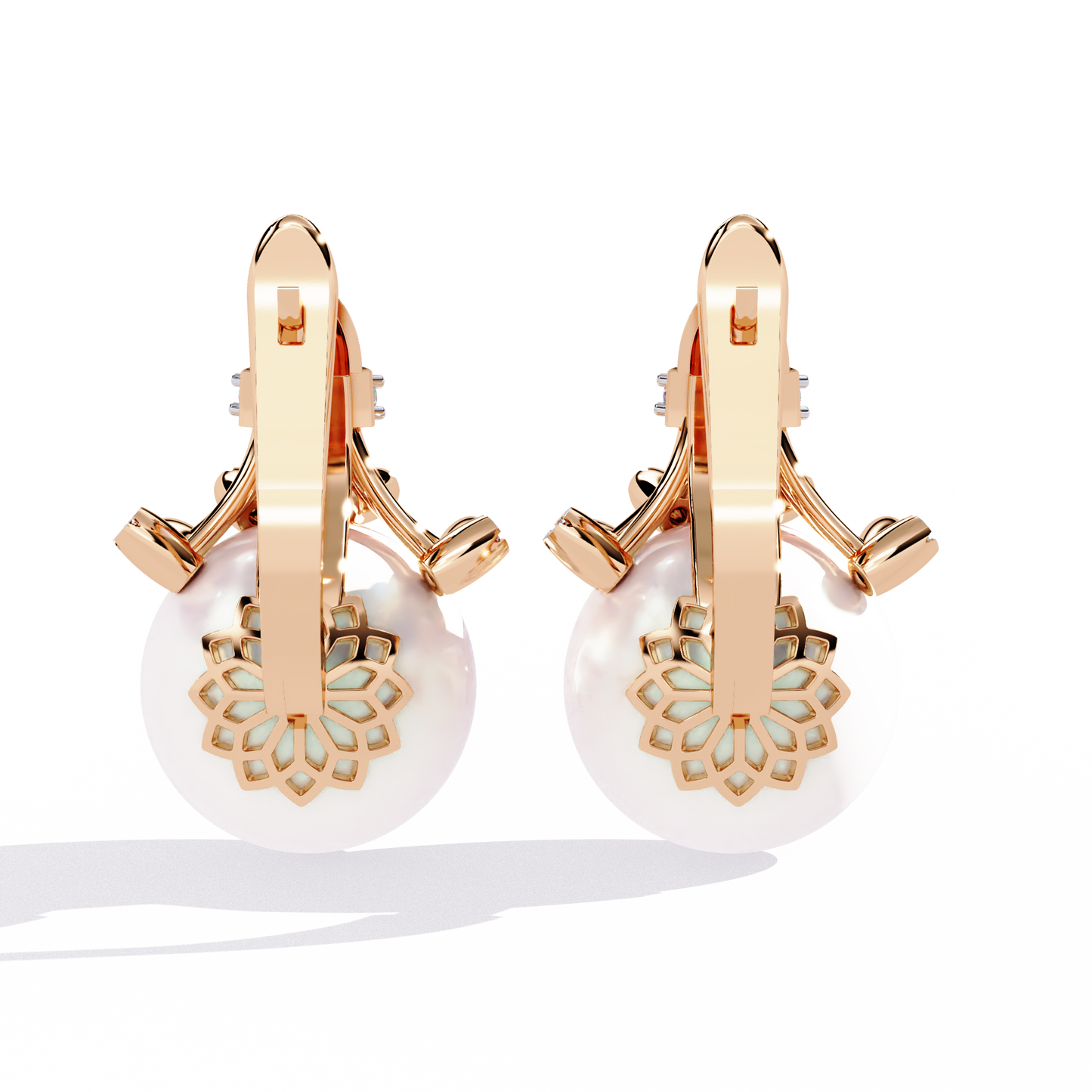 Rosé Crown – Diamond & Pink Gemstone Drop Earrings in 14K Gold