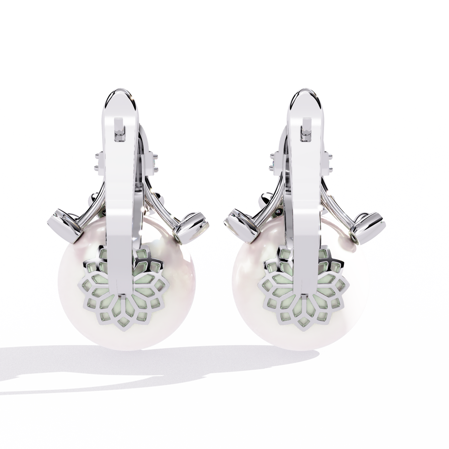 Rosé Crown – Diamond & Pink Gemstone Drop Earrings in 14K Gold