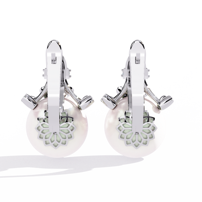 Rosé Crown – Diamond & Pink Gemstone Drop Earrings in 14K Gold