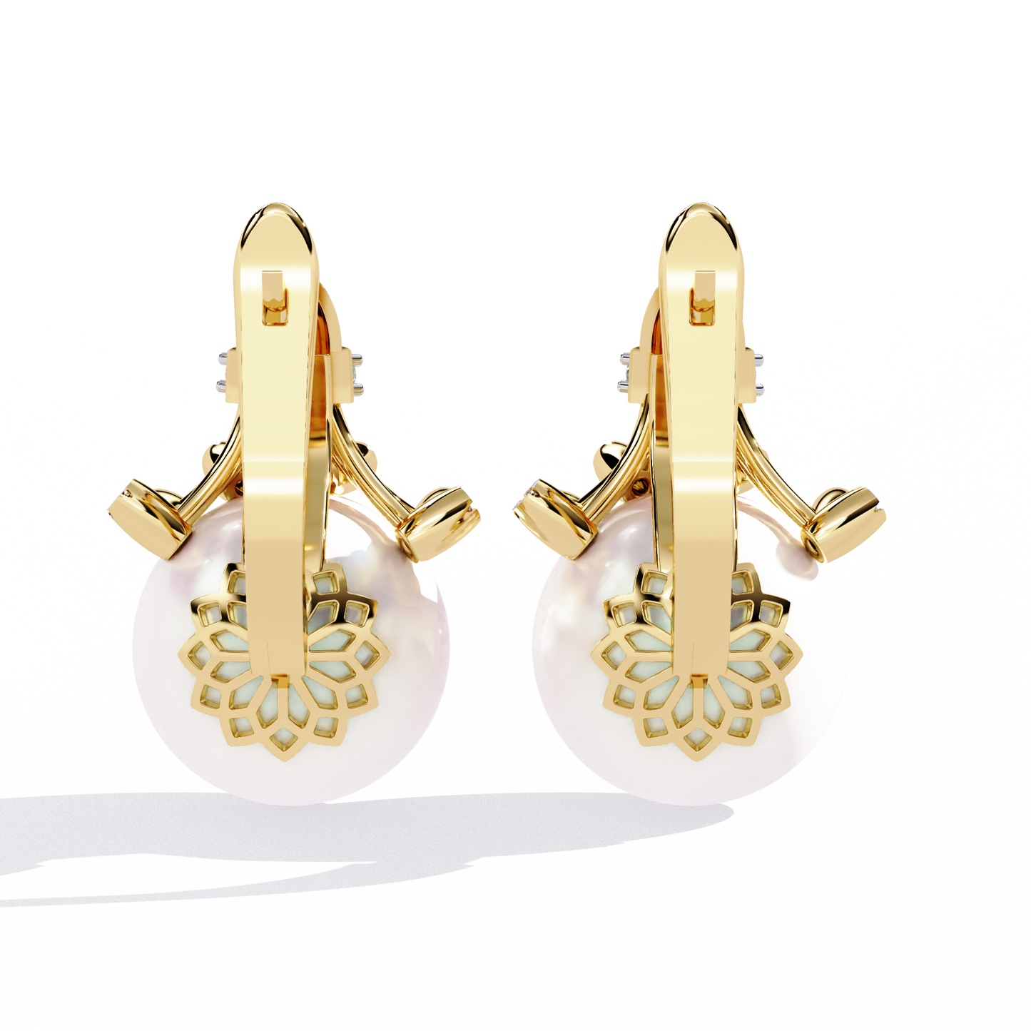 Rosé Crown – Diamond & Pink Gemstone Drop Earrings in 14K Gold