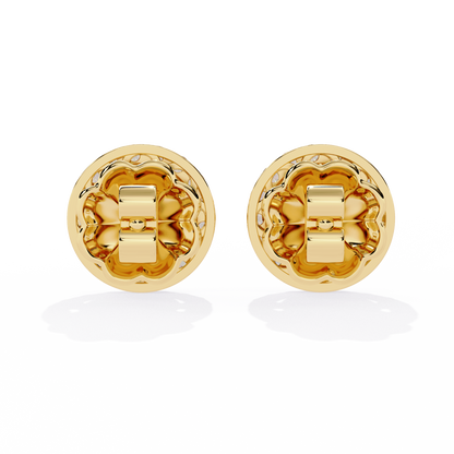 Lumière Crest – Princess & Marquise Lab Diamond Halo Studs in 14K Gold
