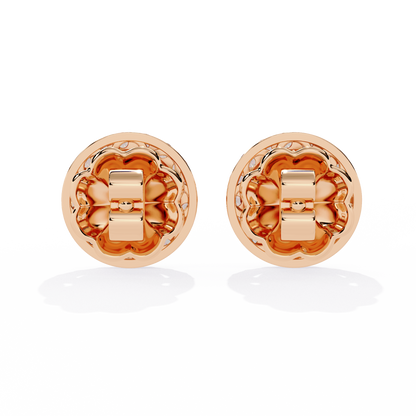 Lumière Crest – Princess & Marquise Lab Diamond Halo Studs in 14K Gold